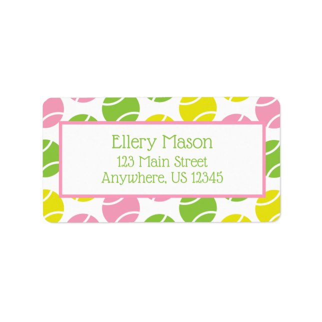 Preppy Tennis Personalised Return Address Labels (Front)