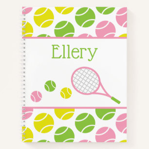 Preppy Tennis Personalised Spiral Notebook