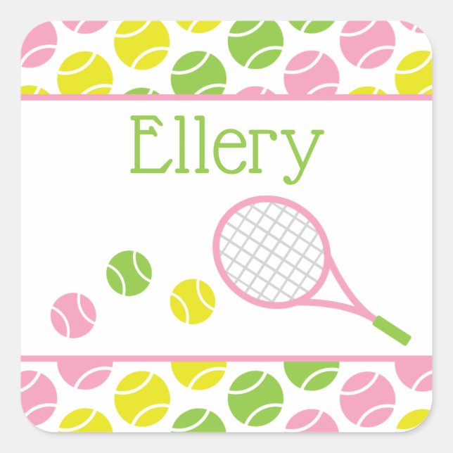 Preppy Tennis Personalised Stickers (Front)
