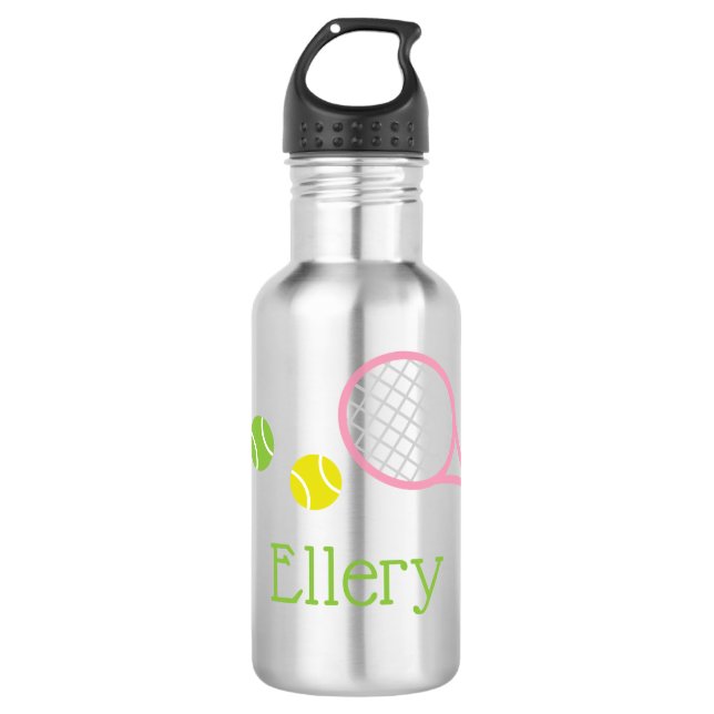 Preppy Tennis Personalised Water Bottle (Front)