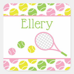 Preppy Tennis Personalized Stickers