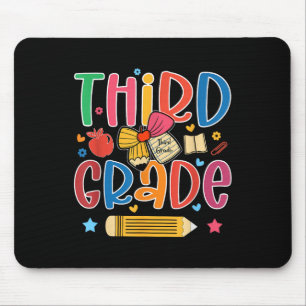 Preppy Third Grade Back To School 3rd Grade Teache Mouse Pad