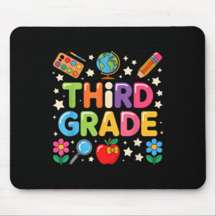 Preppy Third Grade Back To School 3rd Grade Teache Mouse Pad