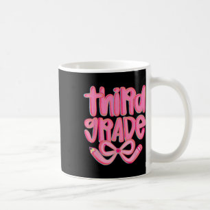 Preppy Third Grade Back To School Coquette Bow Tea Coffee Mug