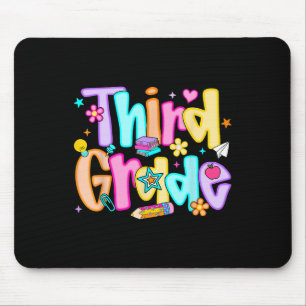 Preppy Third Grade Byck To School 3rd Grade Teache Mouse Pad