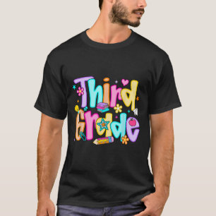 Preppy Third Grade Byck To School 3rd Grade Teache T-Shirt