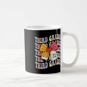 Preppy Third Grade Pencil Coquette Bow Back To Sch Coffee Mug