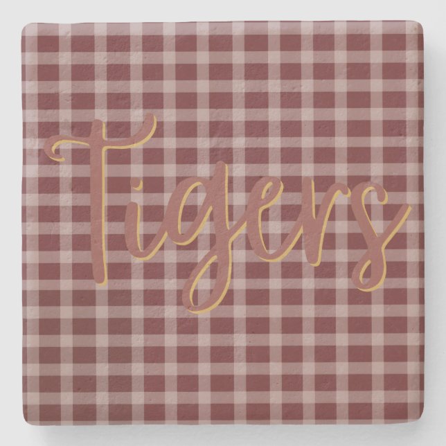 Preppy Tiger Limestone Coaster (Front)