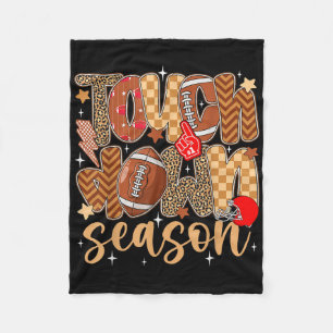 Preppy Touch Down Season Fall Autumn Football Game Fleece Blanket