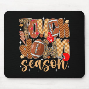 Preppy Touch Down Season Fall Autumn Football Game Mouse Pad