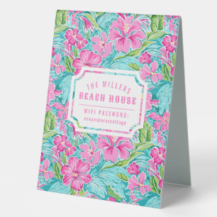 Preppy Tropical Hibiscus Flower Wifi Password