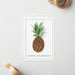Preppy Tropical Pineapple Personalised Card