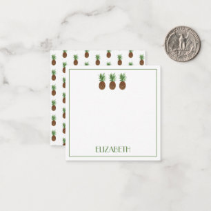 Preppy Tropical Pineapples Personalised Card