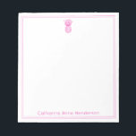 Preppy Tropical Pink Pineapple Personalised Notepad<br><div class="desc">This tropical inspired notepad features a preppy pink pineapple on white with a matching pink border.  Personalise with your choice of name or special text.</div>