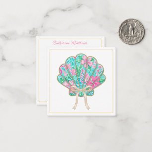 Preppy Tropical Seashell Personalised Card