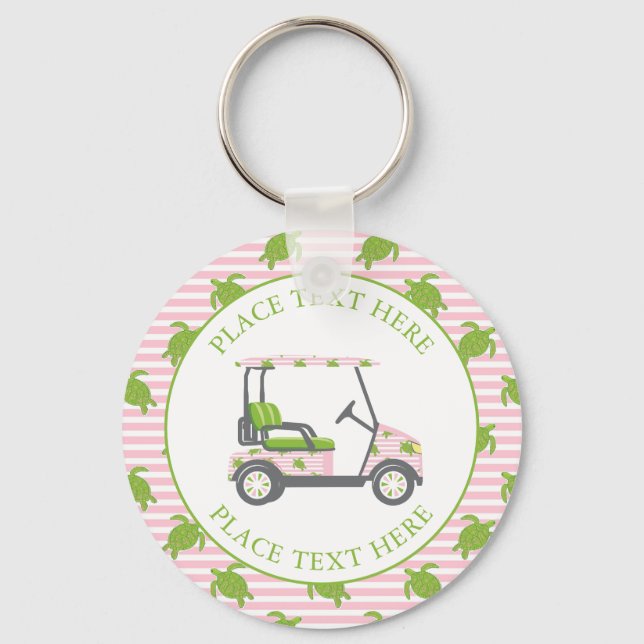 Preppy Turtles Golf Cart Key Ring (Front)