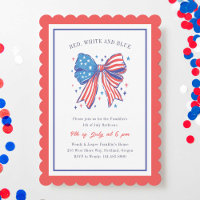 Preppy USA Flag Bow 4th of July Party