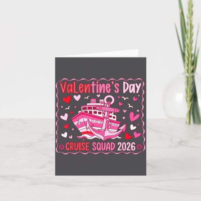 Preppy Valentines Cruise 2026 Family Matching Vale Card (Front)