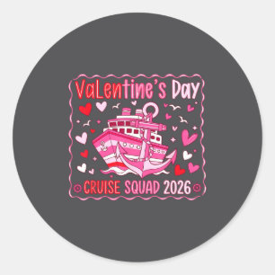 Preppy Valentines Cruise 2026 Family Matching Vale Classic Round Sticker