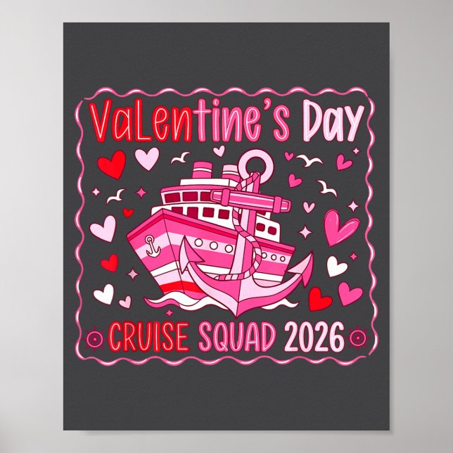 Preppy Valentines Cruise 2026 Family Matching Vale Poster (Front)