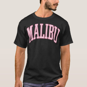 Preppy Varsity Pink Malibu California T-Shirt