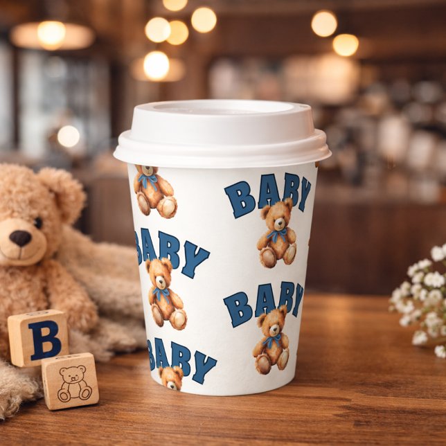 Preppy Varsity Teddy Bear Baby Shower Paper Cups (Preppy Varsity Teddy Bear Baby Shower Paper Cups)