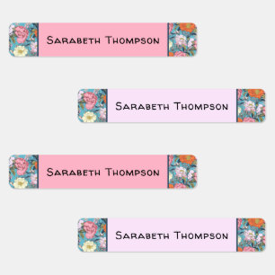 Preppy Vintage Floral Monogram Name