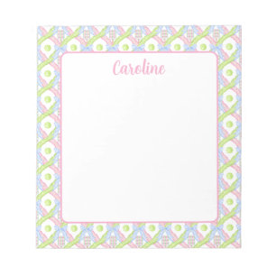 Preppy Watercolor Argyle Pickleball Paddles Notepad