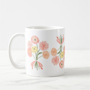 Preppy watercolor floral bouquet coffee mug