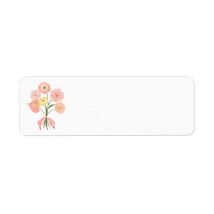 Preppy watercolor floral bouquet  return address label