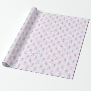 Preppy Watercolor Flowers Editable Wrapping Paper
