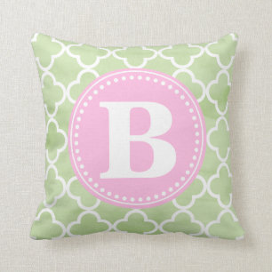 Preppy Watercolor Quatrefoil Custom Cushion