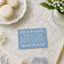 Preppy Wedgewood Blue Baby Shower Books for Baby