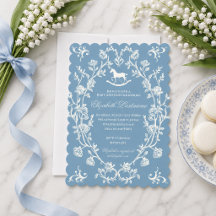 Preppy Wedgewood Blue Rocking Horse Baby Shower