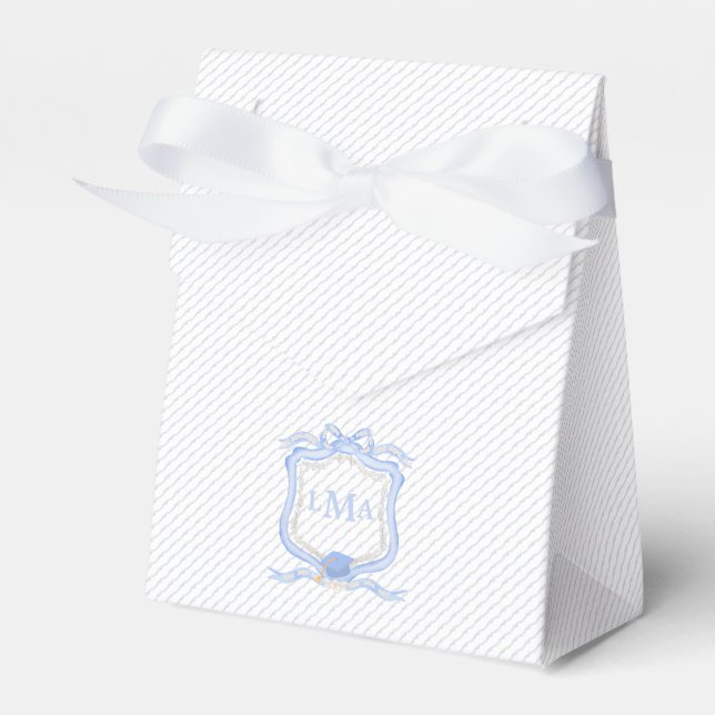Preppy Wedgewood Monogram Graduation Favour Box (Front Side)