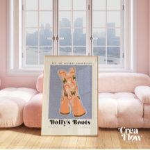 Preppy Western Boots Wall Art Decor