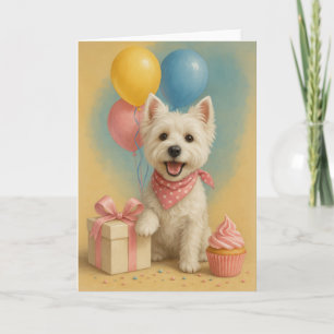 Preppy Westie Birthday Card