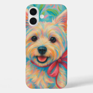 Preppy Westie iPhone 16 Plus Case