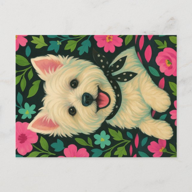Preppy Westie Postcard (Front)