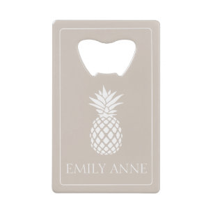 Preppy White Pineapple on Beige
