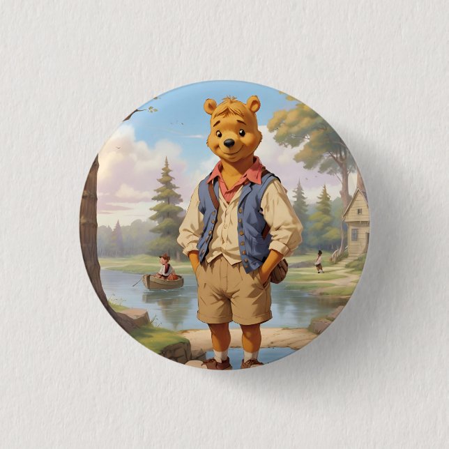 Preppy Winnie the Pooh 1 3 Cm Round Badge (Front)