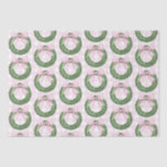 Preppy Wreath with Pink Gingham Bow  Tissue Paper<br><div class="desc">This design has a Preppy boxwood wreath with a pink gingham bow.</div>