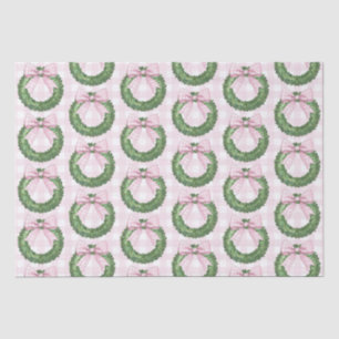 Preppy Wreath with Pink Gingham Bow  Tissue Paper