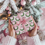 Preppy Wreath with Pink Gingham Bow  Wrapping Paper<br><div class="desc">This design has a Preppy boxwood wreath with a pink gingham bow.</div>