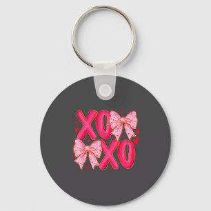 Preppy Xoxo Coquette Bow Hearts Valentine's Day Wo Key Ring