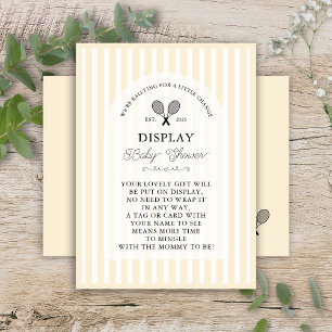 Preppy Yellow Tennis Gifts on Display Baby Shower Enclosure Card