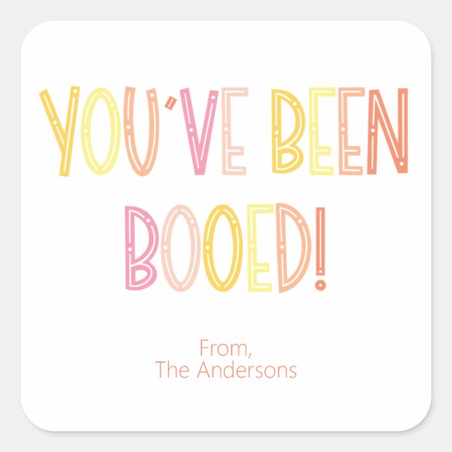 Preppy You've Been Booed Halloween  Square Sticker (Front)