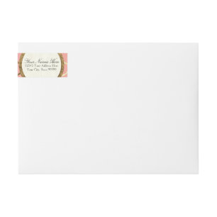 Preprinted Return Address Art Deco Faux Gold Foil Wrap Around Label