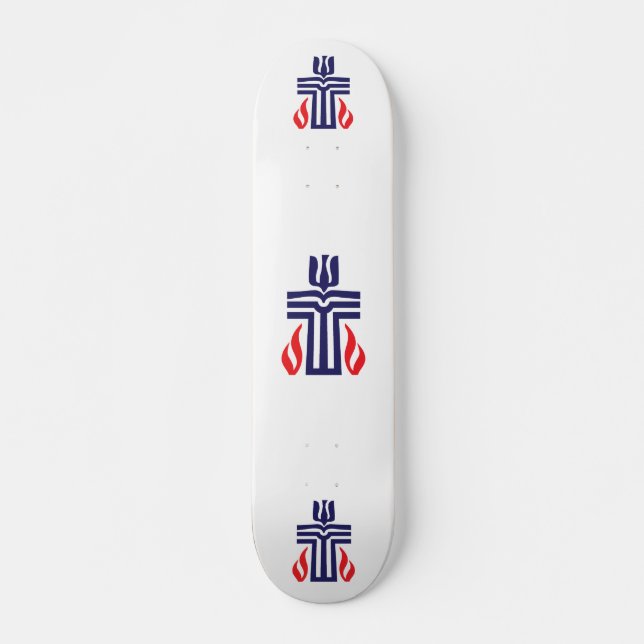 Presbyterian symbol skateboard (Front)