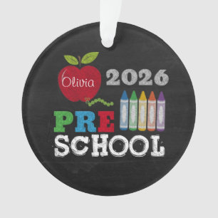 Preschool 2026 Chalkboard Name Ornament